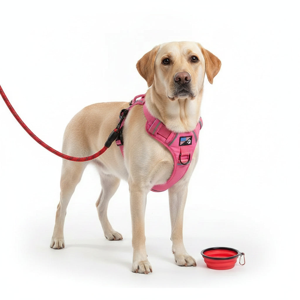 Arnés Reflectante con Correa y Bol Plegable para Perros