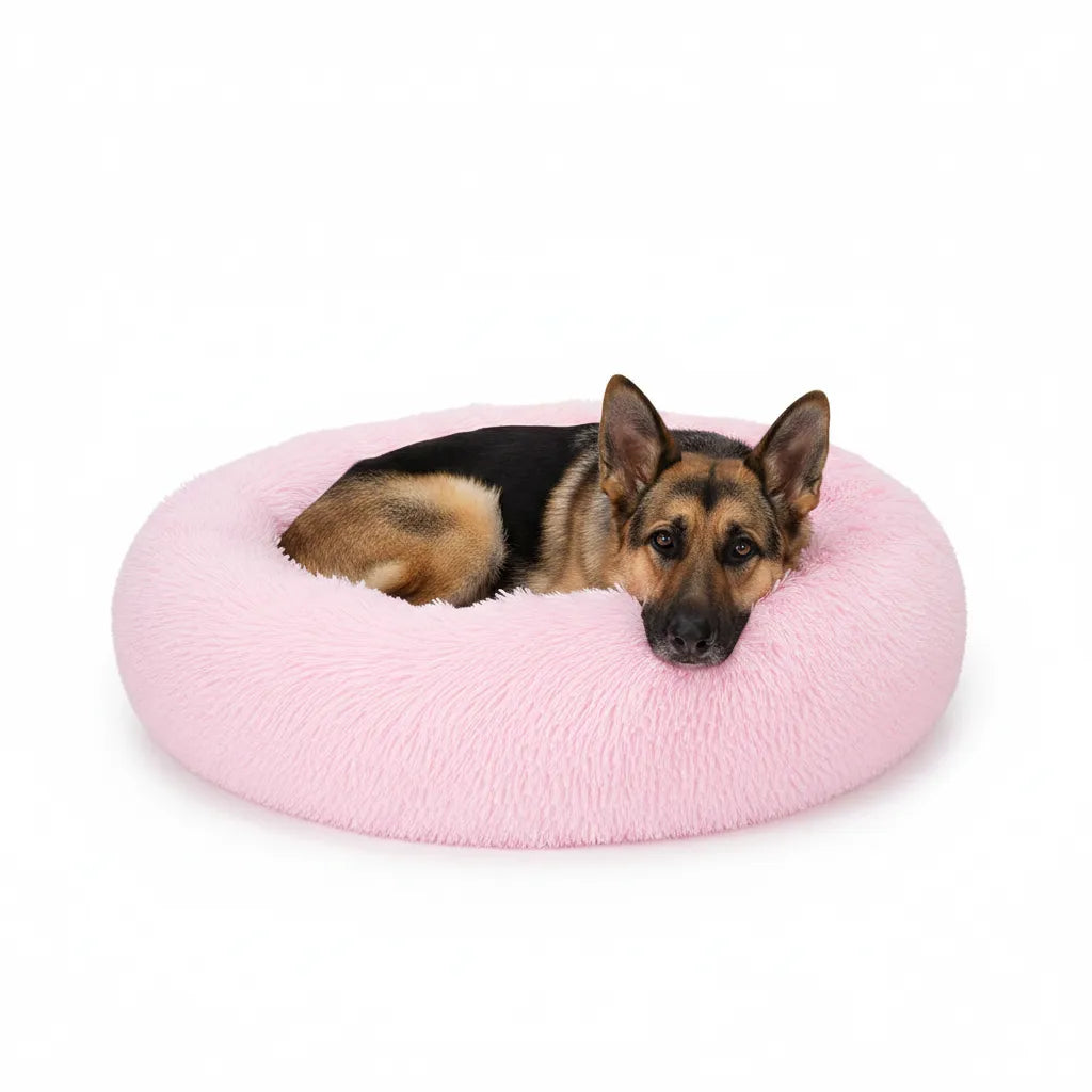 Cama Donut Suave y Acogedora para Perros y Gatos Rosa