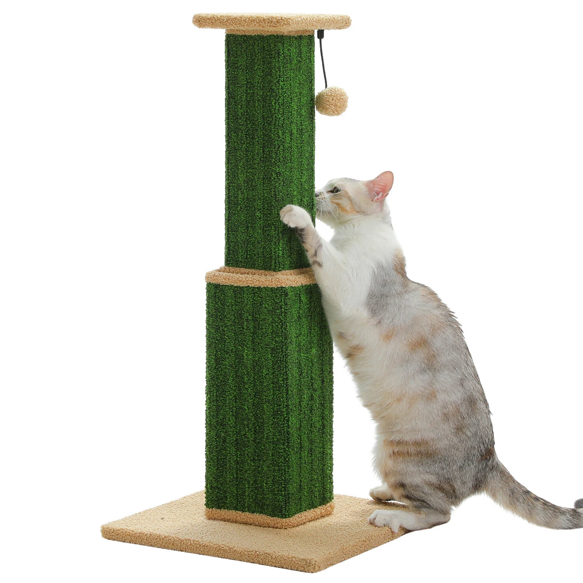 Rascador Alto Verde para Gatos Grandes con Base Estable