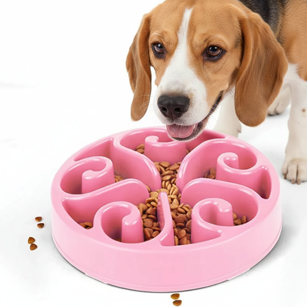 Comedero Antivoraz para Perros - Rosa