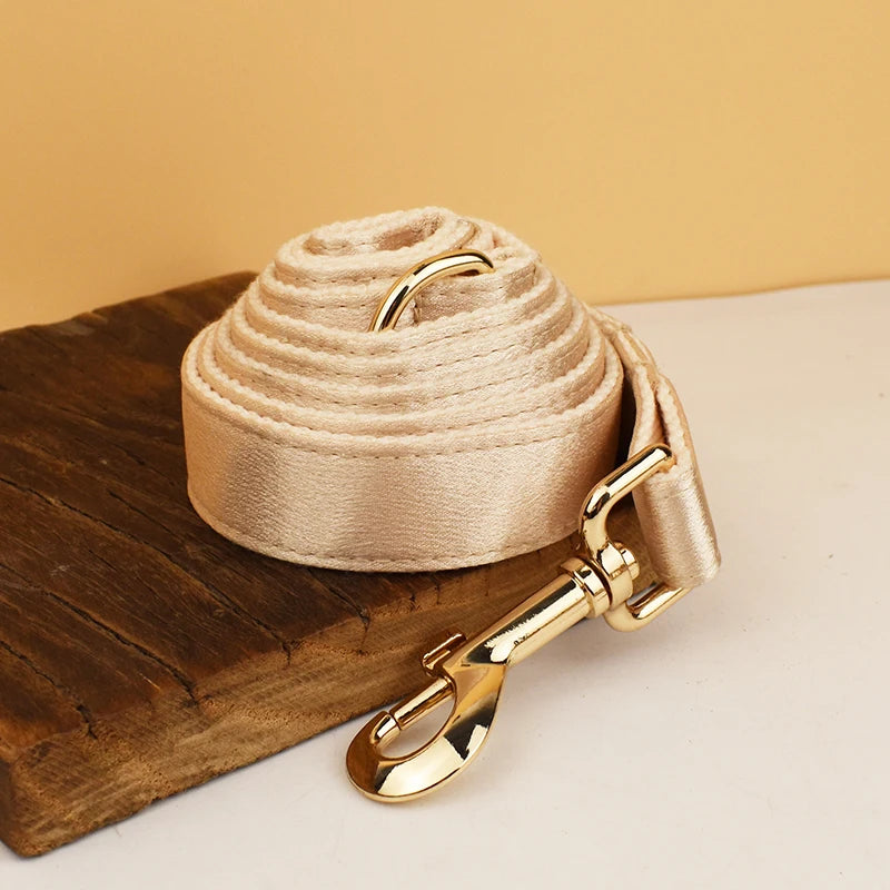 Set de Collar, Arnés y Correa de Lujo Personalizable Golden