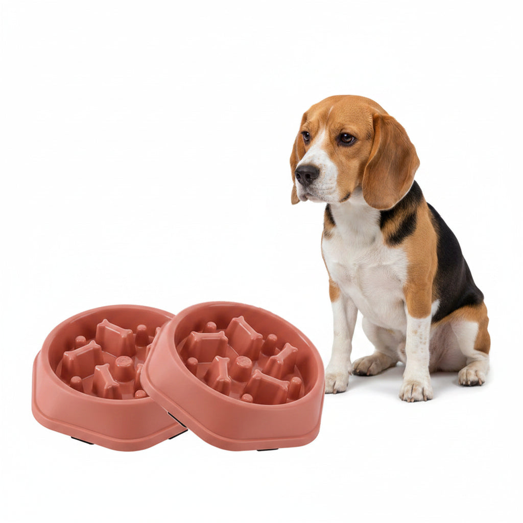 Comedero Antiahogo para Perros Pequeños y Medianos - Rosa (2 uds.)