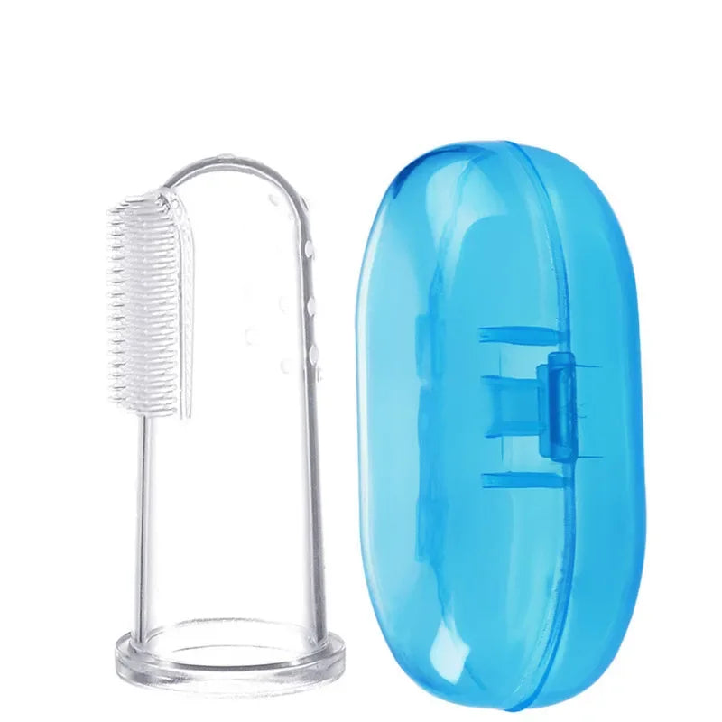 Cepillo de dientes de silicona para perros y gatos – Limpieza fácil y suave