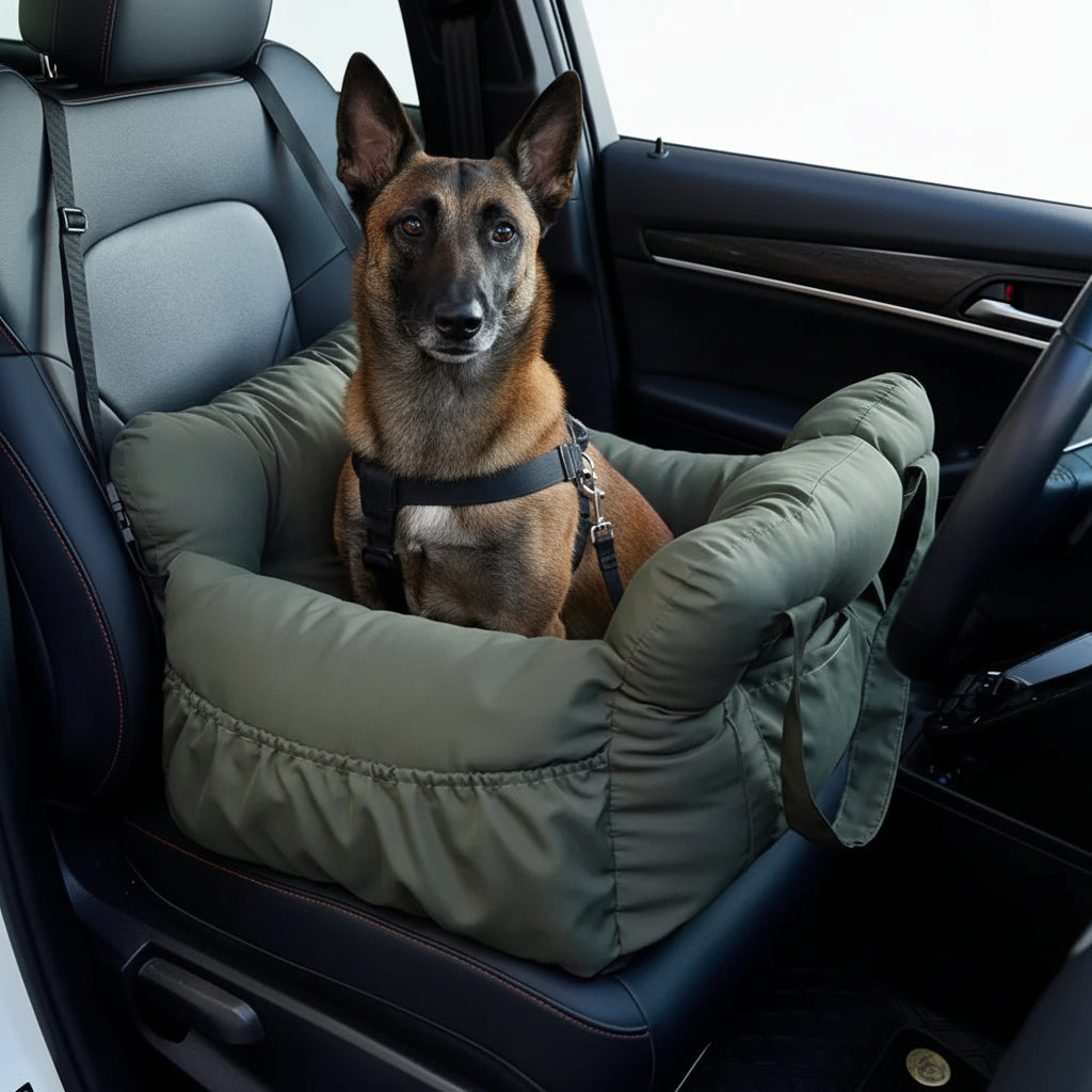 Asiento de Coche Antideslizante para Perros con Cinturón de Seguridad
