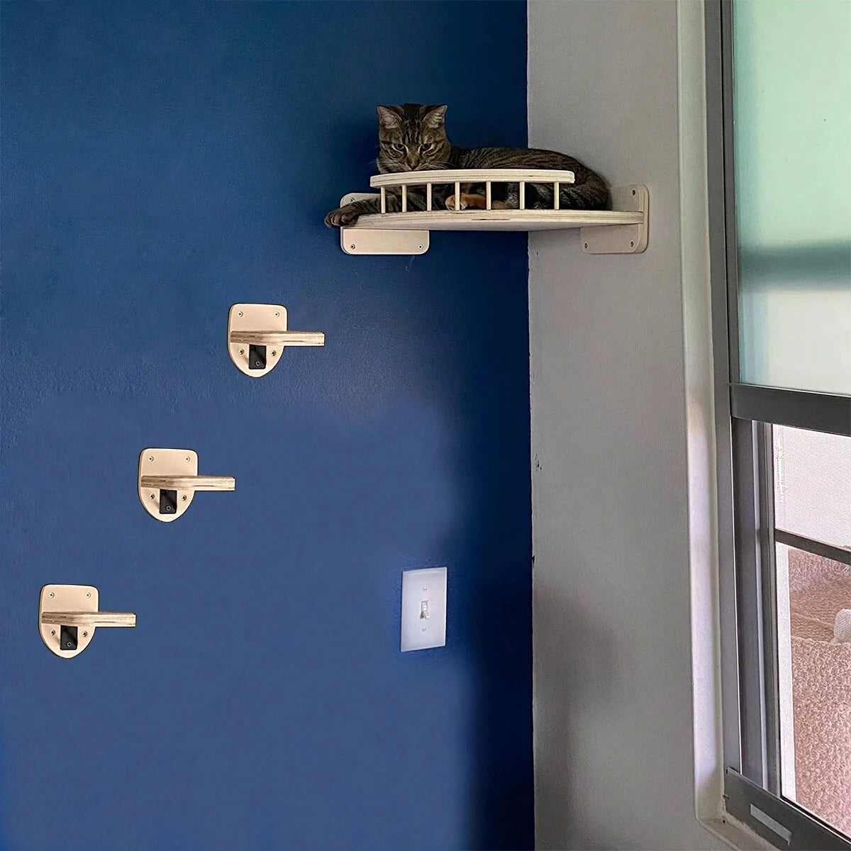 Hamaca de Pared para Gatos con 3 Escalones - Confort Elevado