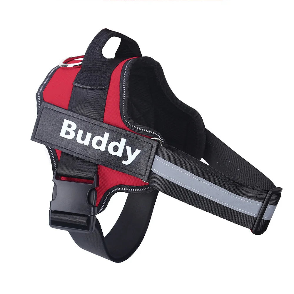 Arnés Personalizable para Perros – Negro, Rojo y Azul