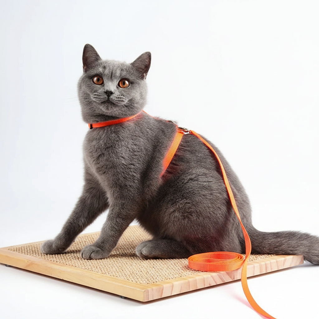 Set de Collar, Arnés y Correa Ajustable para Gatos