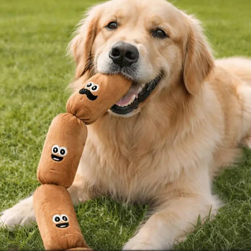 Juguete de Peluche con Forma de Salchicha para Perros