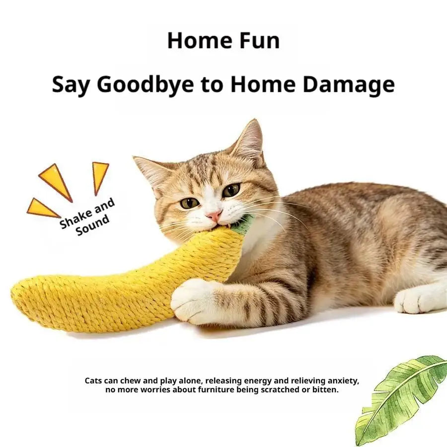Sisalspielzeug in Bananenform für Katzen