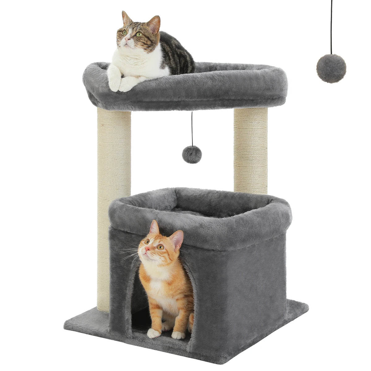 Árbol Rascador para Gatos con Cueva y Plataformas – Comodidad, Diversión y Seguridad - 48 x 48 x 68 cm