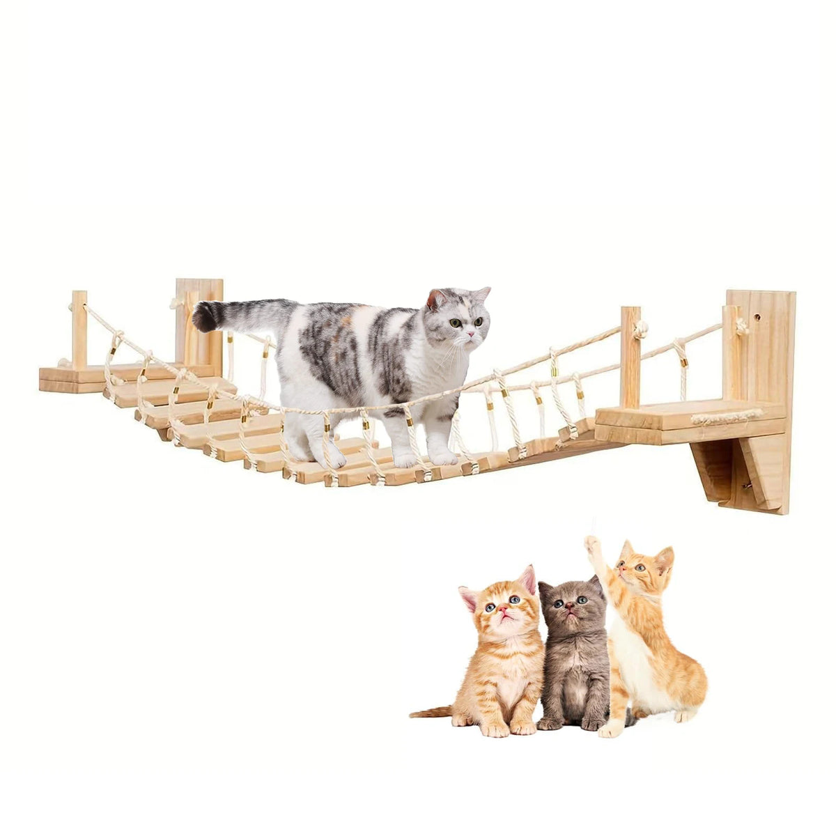 Puente Colgante de 100cm para Gatos - Aventura y Ejercicio en Casa