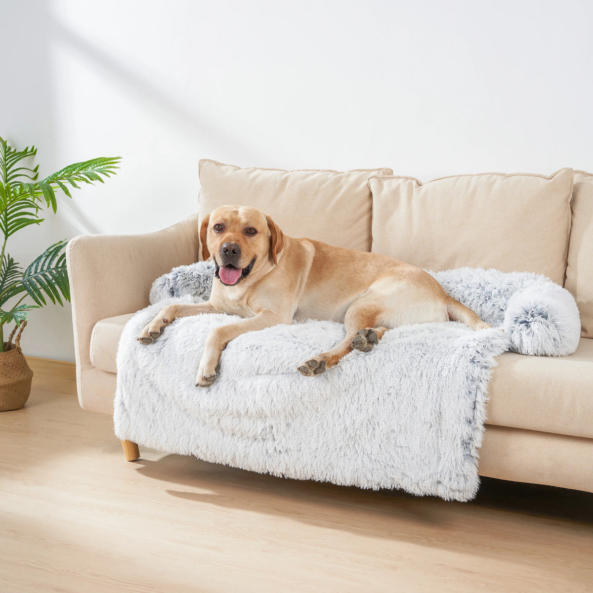 Manta Sofá Desmontable y Lavable para Mascotas - Gris Claro