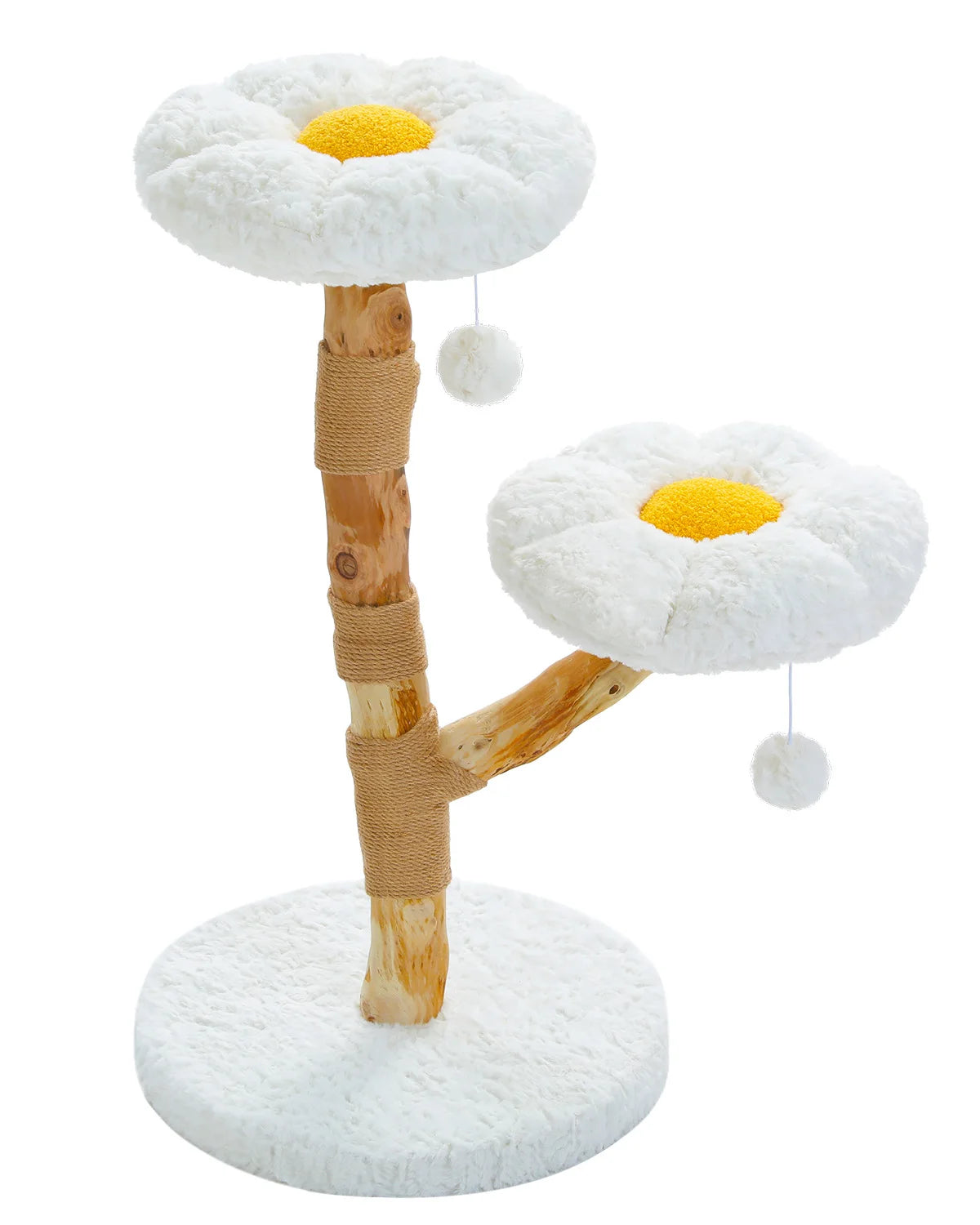 Árbol Rascador de Madera con Flores y Plataformas – Elegancia, Confort y Estabilidad