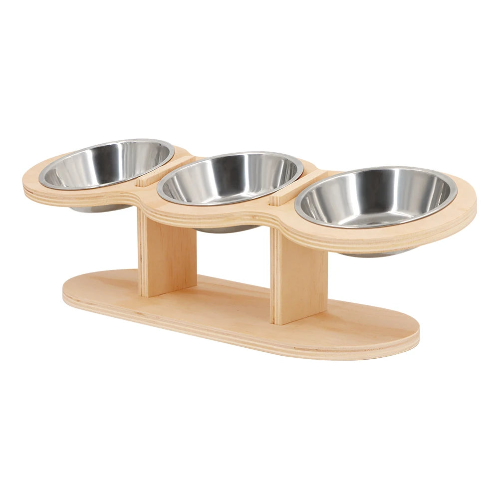 Comedero Elevado para Gatos con 3 Boles Inclinados 15° - Digestión Saludable