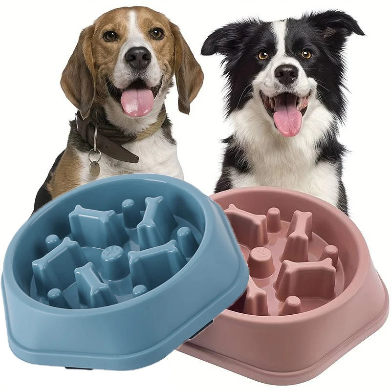 Comedero Antiahogo para Perros Pequeños y Medianos - Azul y Rosa