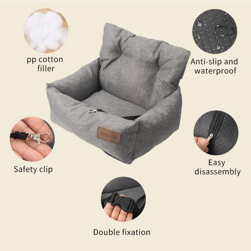 Colchoneta Asiento de Coche para Perros, Antideslizante y Lavable
