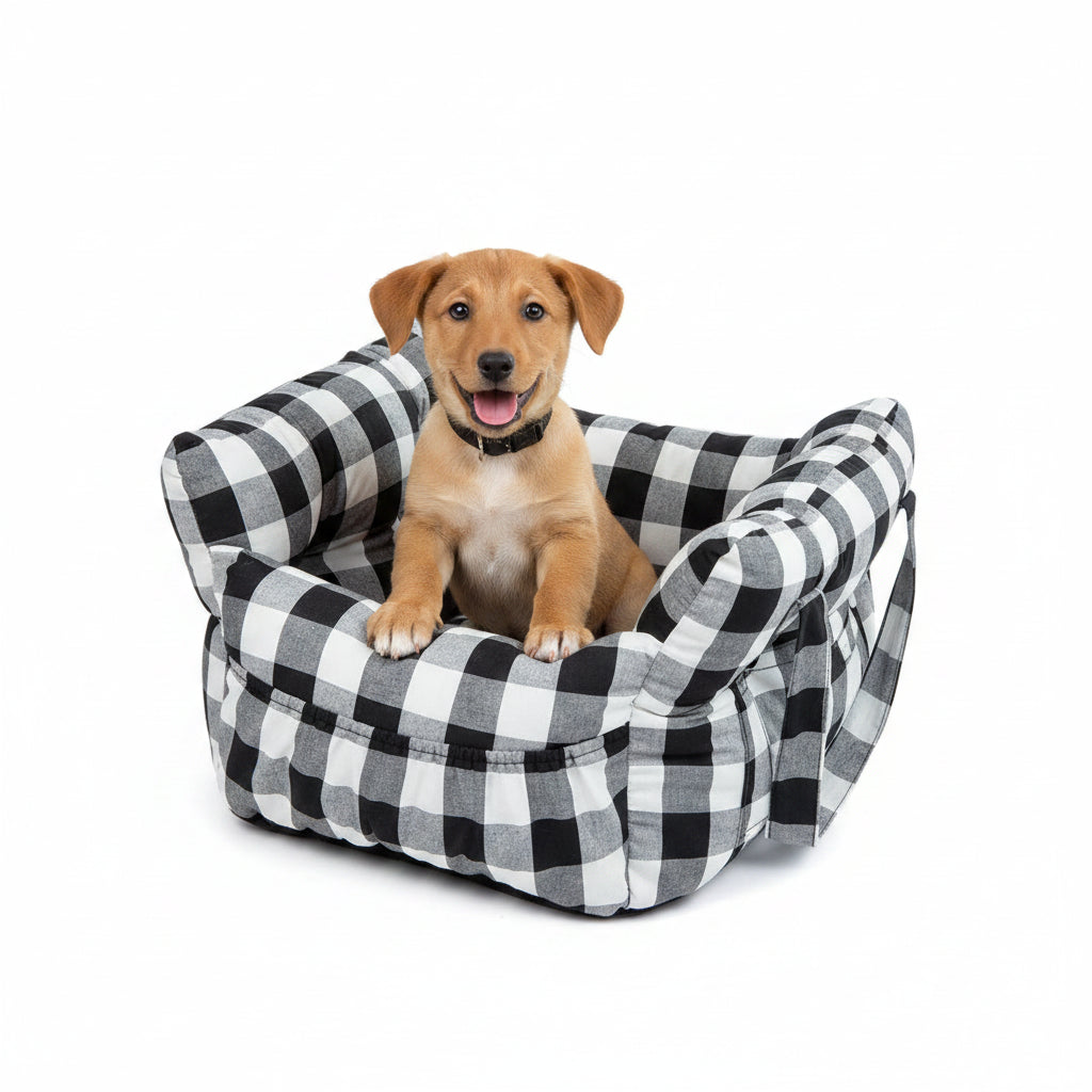 Asiento de Coche Antideslizante para Perros con Cinturón de Seguridad