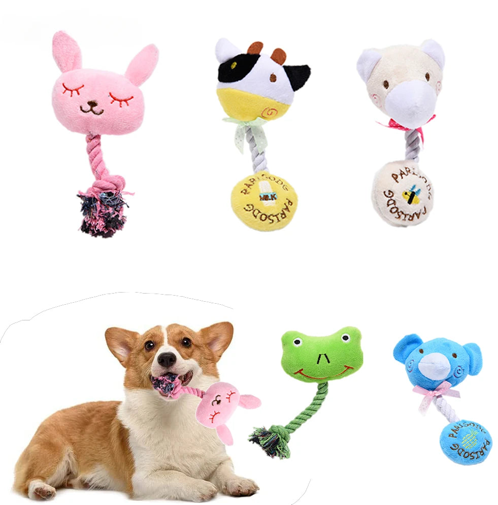 Peluche con Cuerda de Algodón para Perros - Diseños Animales