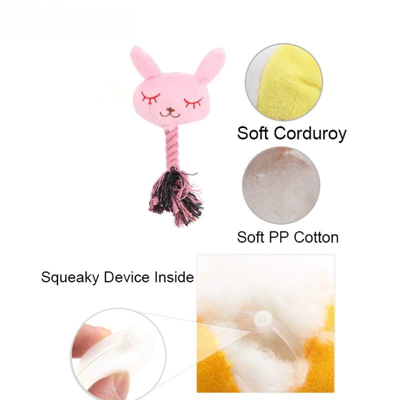 Peluche con Cuerda de Algodón para Perros - Diseños Animales