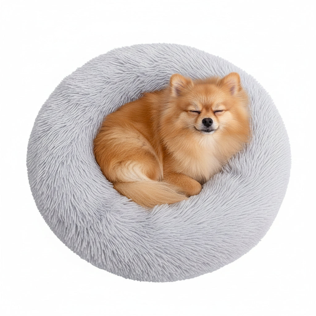 Orthopedic Donut Dog Bed - Calming Anti-Anxiety Pet Sofa Lounger, Washable for Small Large Dogs Cats, Comfortable Memory Mat