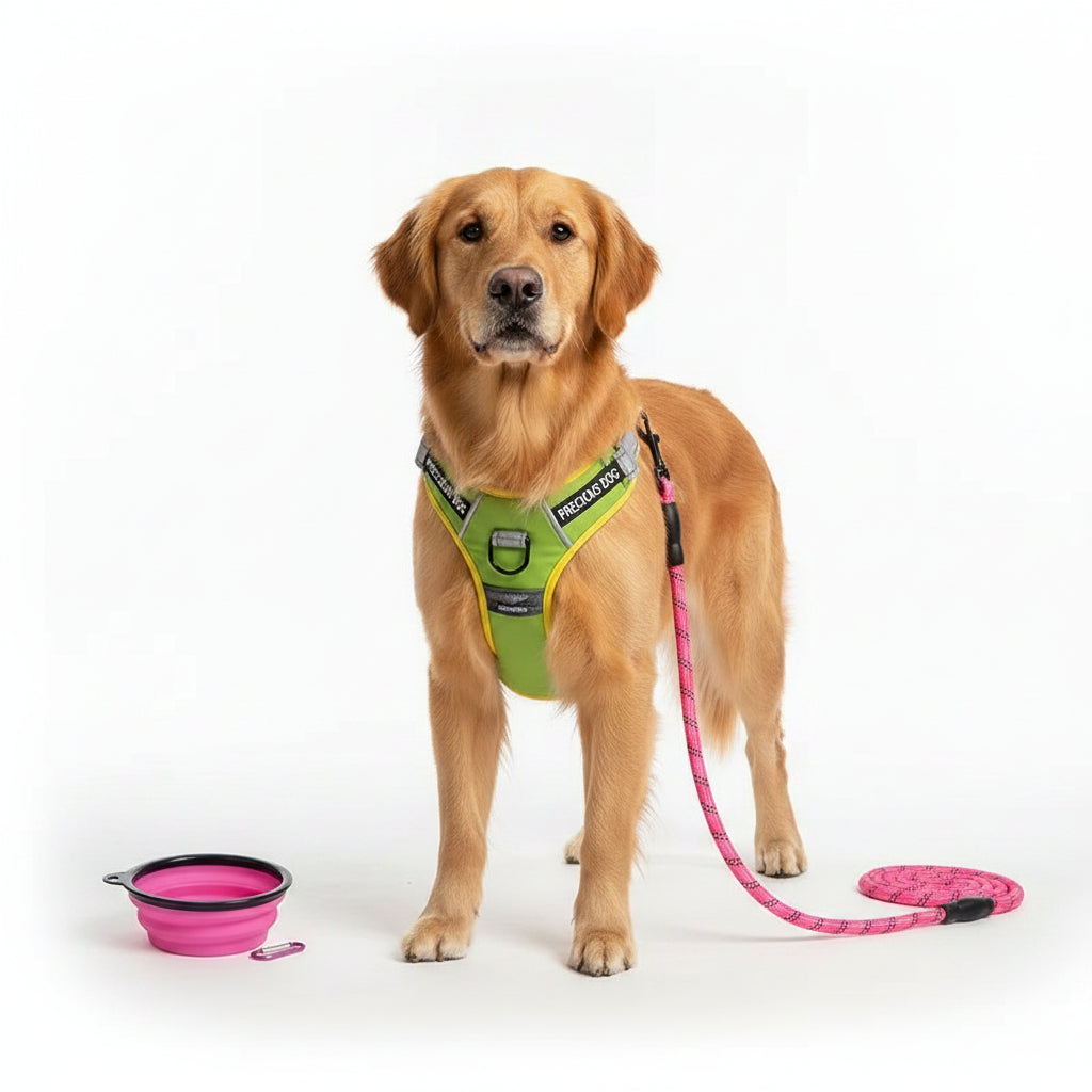 Arnés Reflectante con Correa y Bol Plegable para Perros