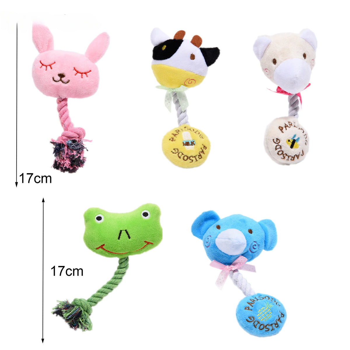 Peluche con Cuerda de Algodón para Perros - Diseños Animales