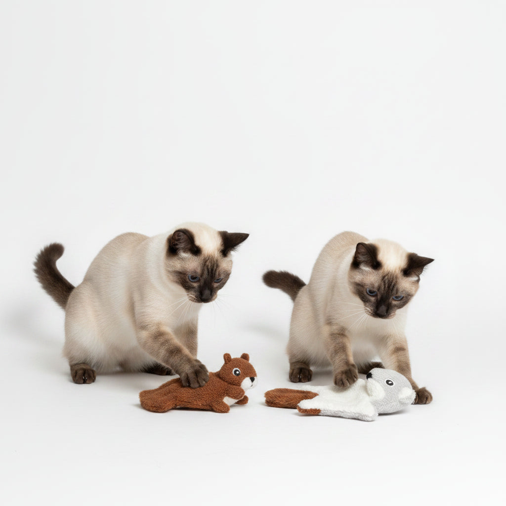 Juguete Ardilla Voladora para Gatos con Sonido Chirriante