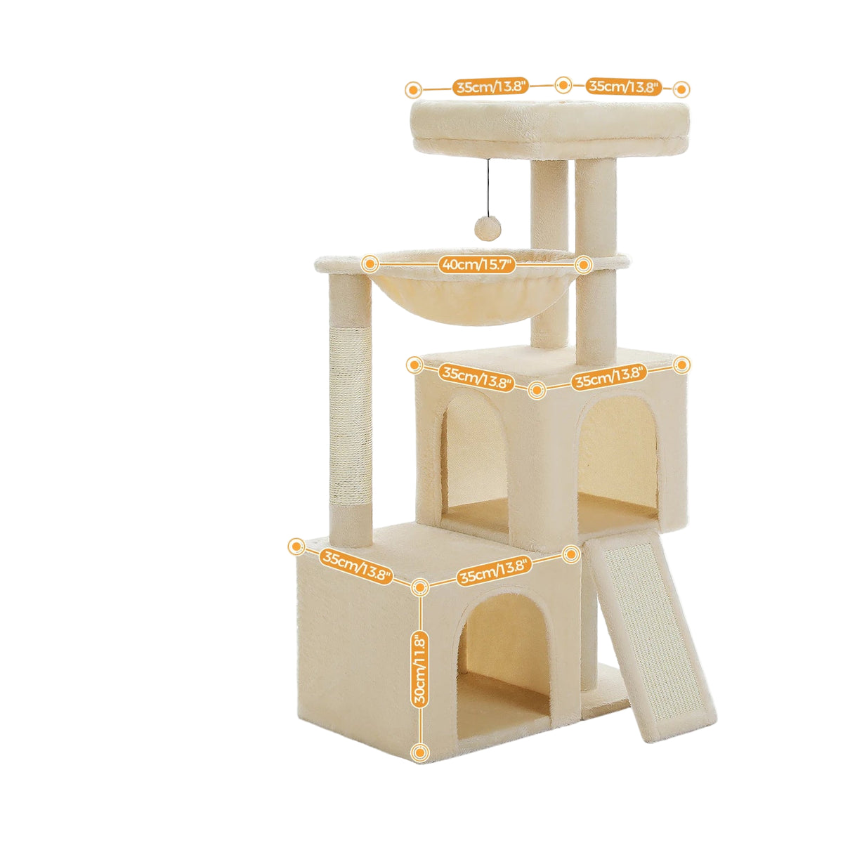 Árbol Rascador Grande para Gatos Beige – Comodidad, Diversión y Estilo