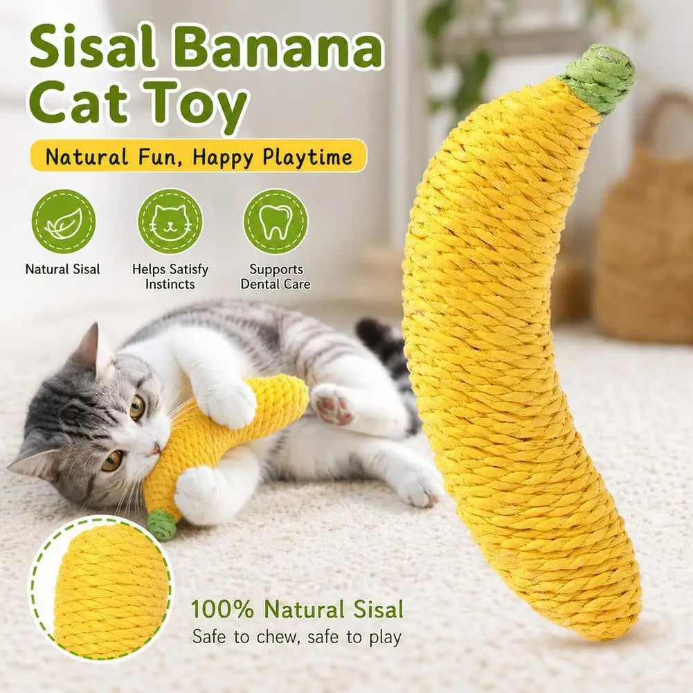 Sisalspielzeug in Bananenform für Katzen