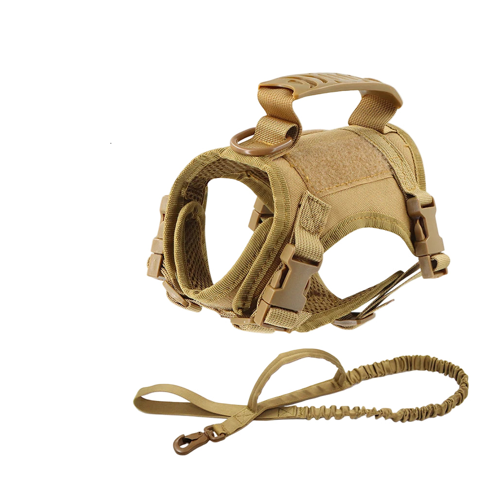 Arnés Táctico Ajustable para Gatos con Correa y 2 Parches - Control Total