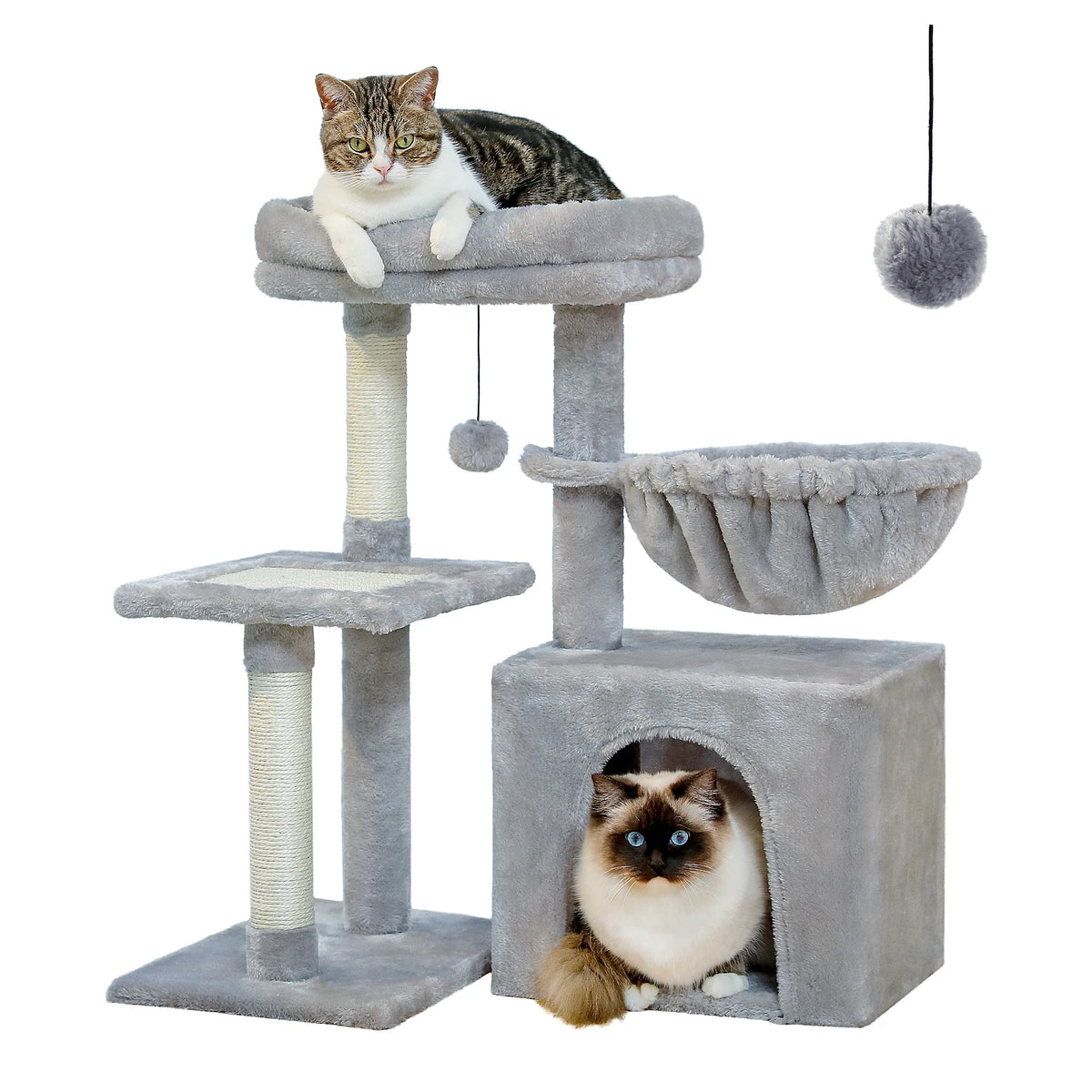 Árbol para Gatos con Hamaca Gris