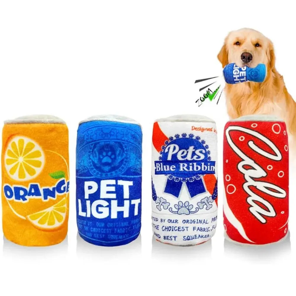 Juguete de Peluche con Forma de Botella de Soda para Perros