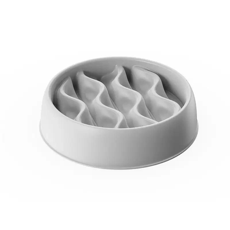 Comedero con Huellitas de Comida Lenta para Perros y Gatos - Gris