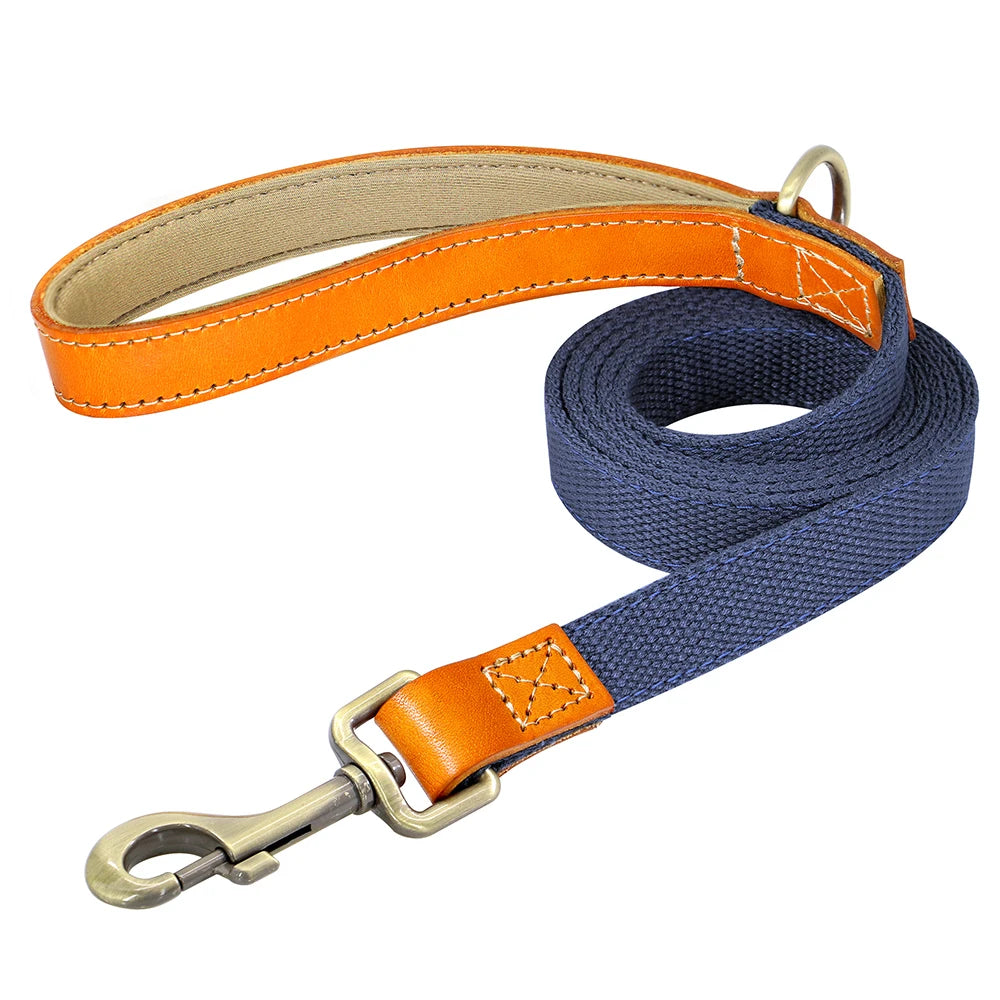 Correa de Cuero y Nylon para Perros de 150 cm | Paseos Seguros y Resistentes