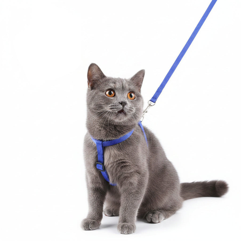 Set de Collar, Arnés y Correa Ajustable para Gatos