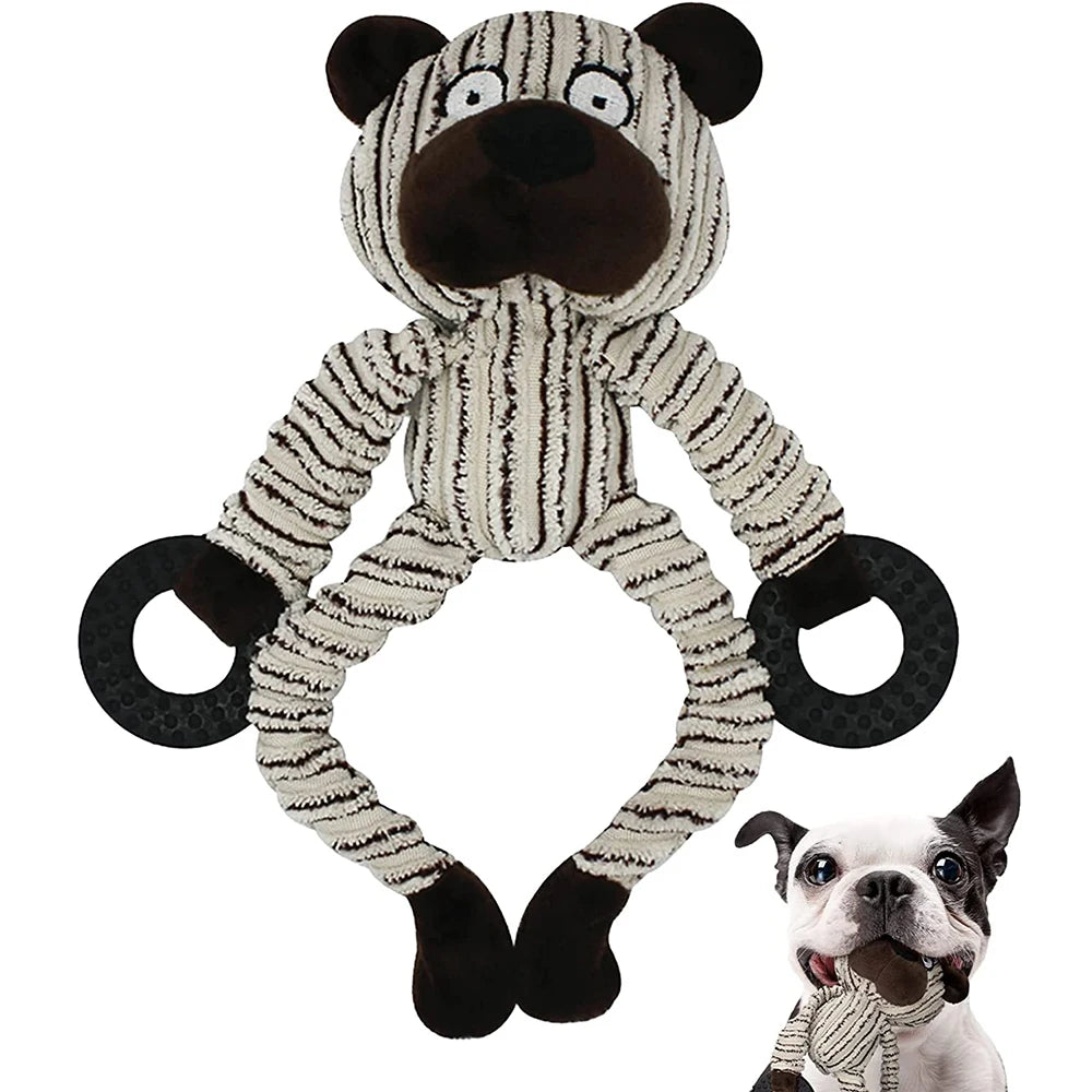 Juguete de Peluche Chirriante para Perros - Mono, Vaca y Osito