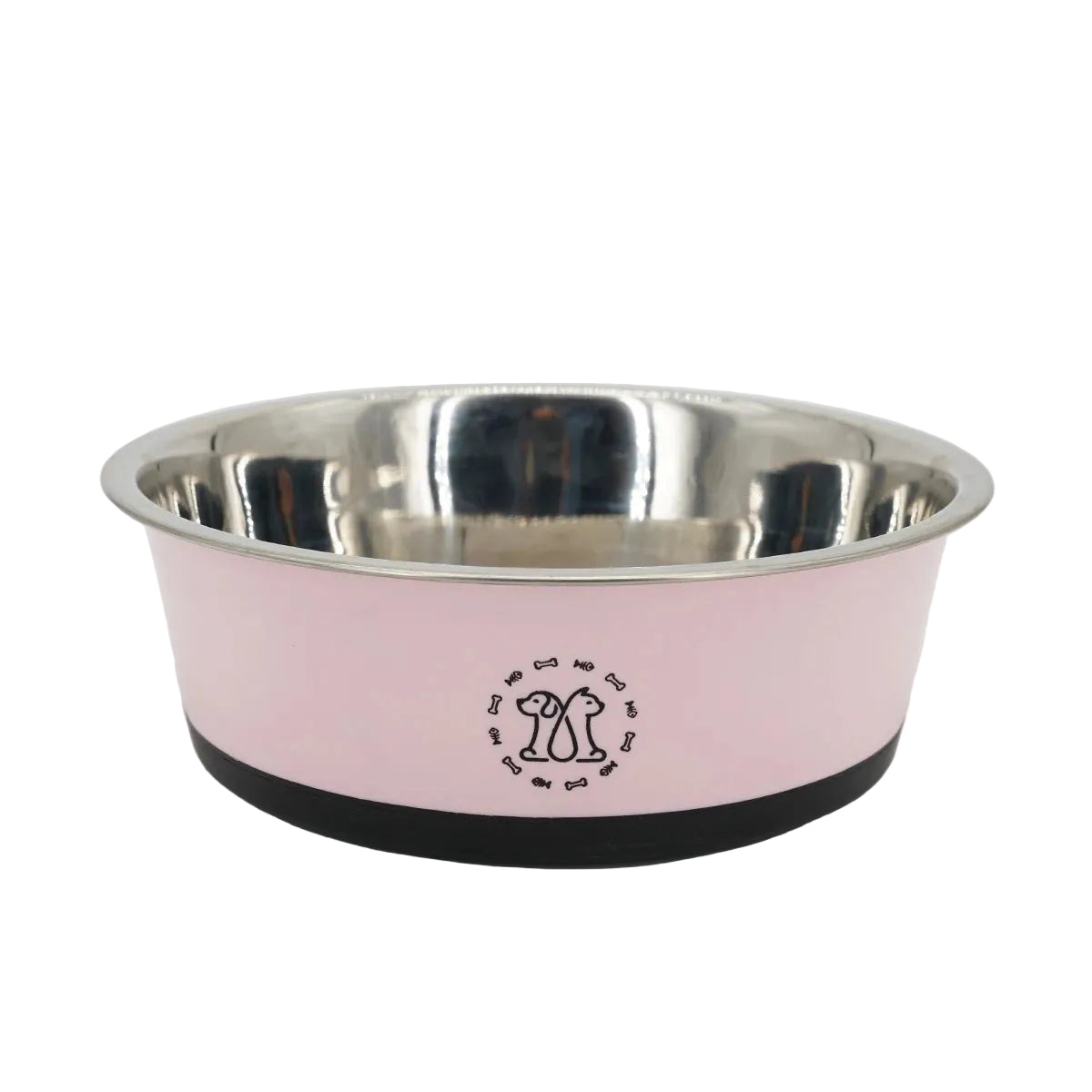 Comedero de Acero Antivuelco para Perros y Gatos - Rosa