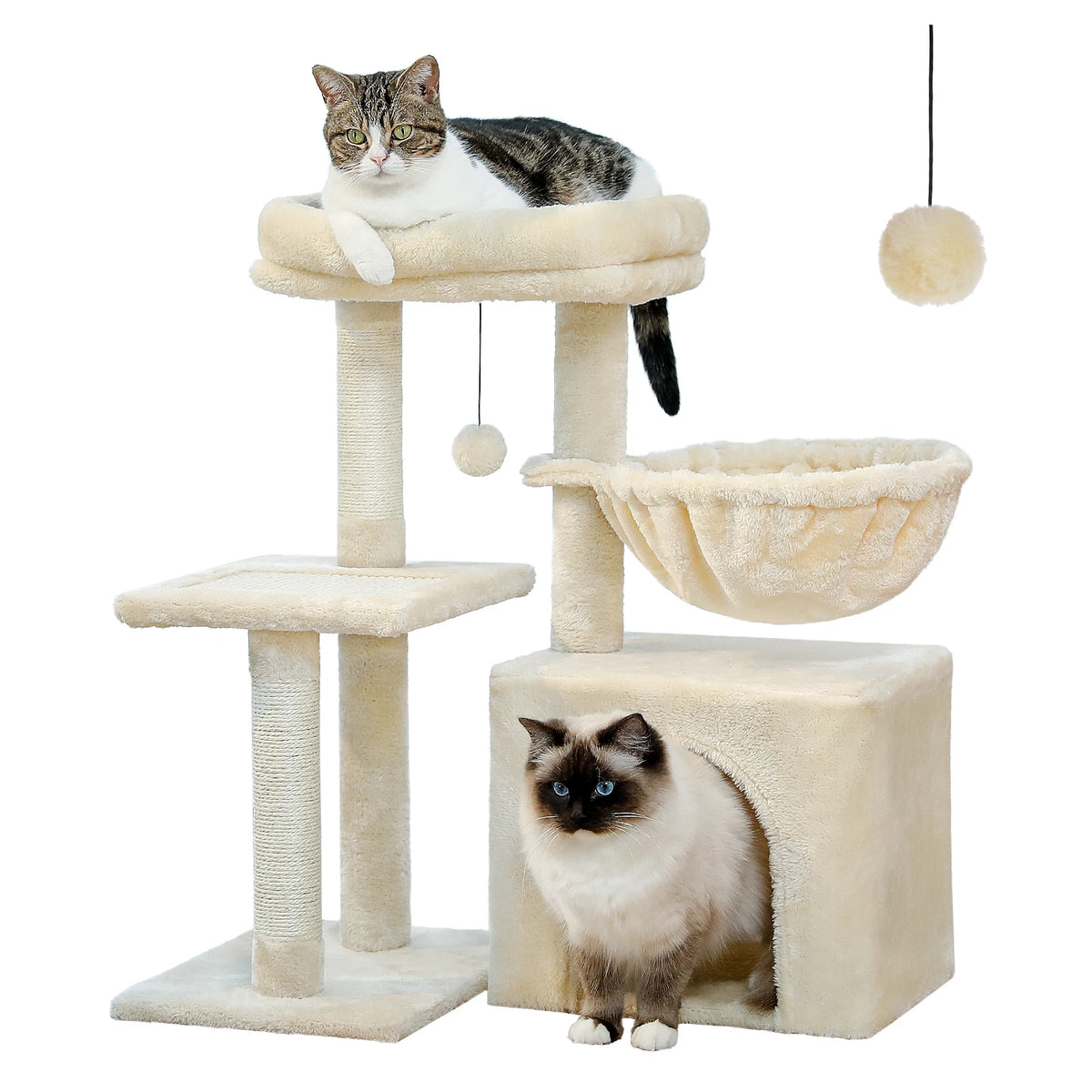 Árbol para Gatos Blanco con Hamaca