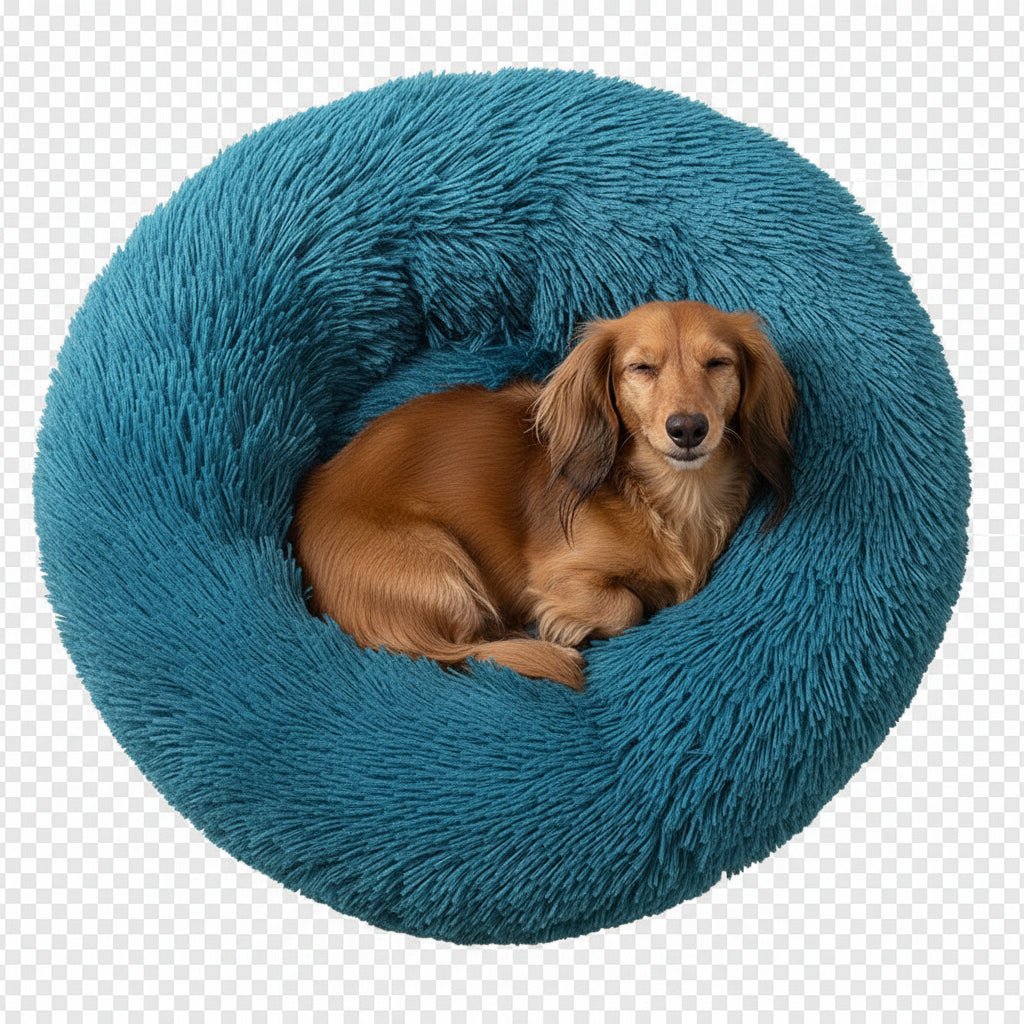 Orthopedic Donut Dog Bed - Calming Anti-Anxiety Pet Sofa Lounger, Washable for Small Large Dogs Cats, Comfortable Memory Mat