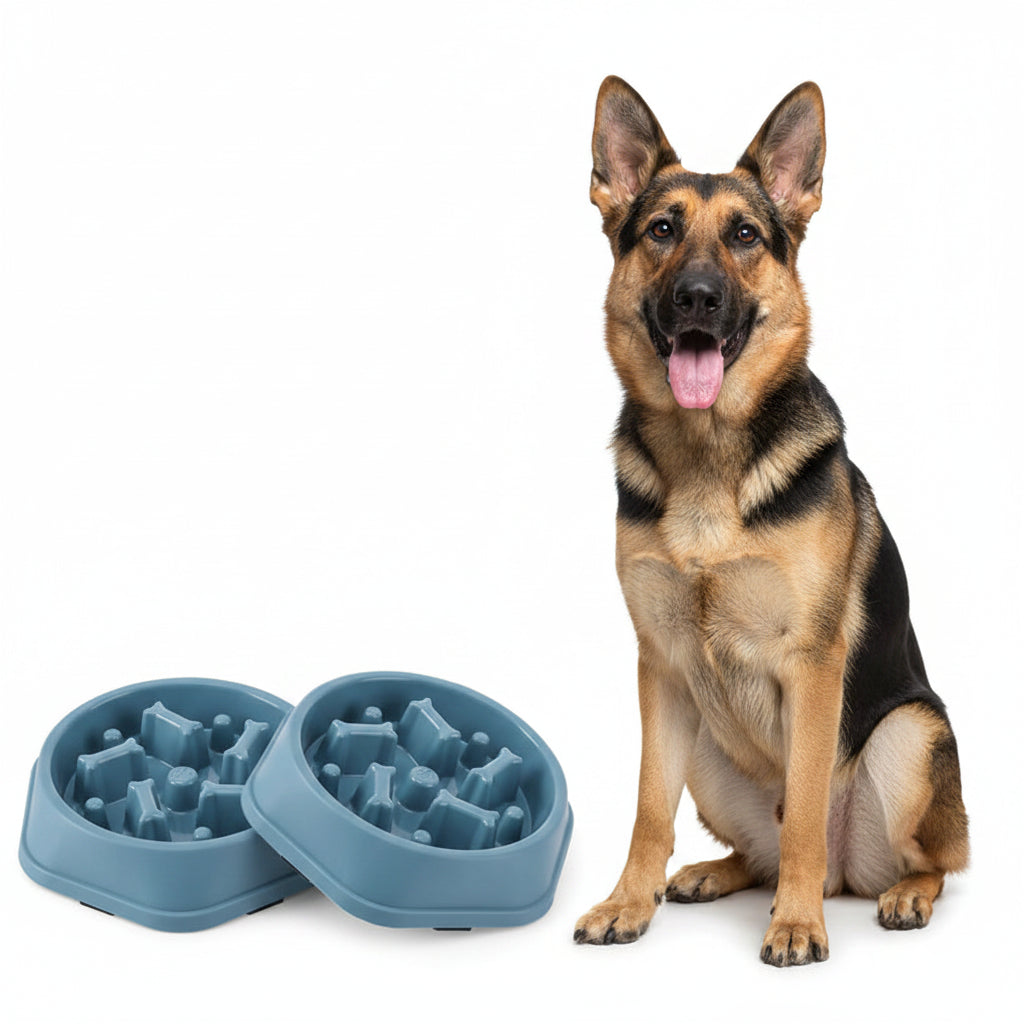 Comedero Antiahogo para Perros Pequeños y Medianos - Azul (2 uds.)