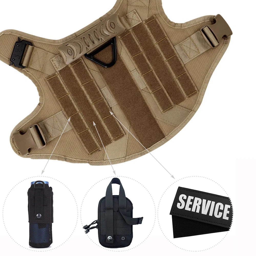 Arnés Táctico Militar para Perros con Sistema MOLLE - Protección Completa