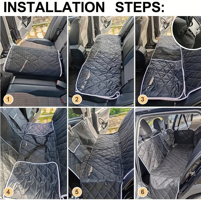 Funda Protectora Impermeable de Tejido Oxford para Asiento Trasero de Coche