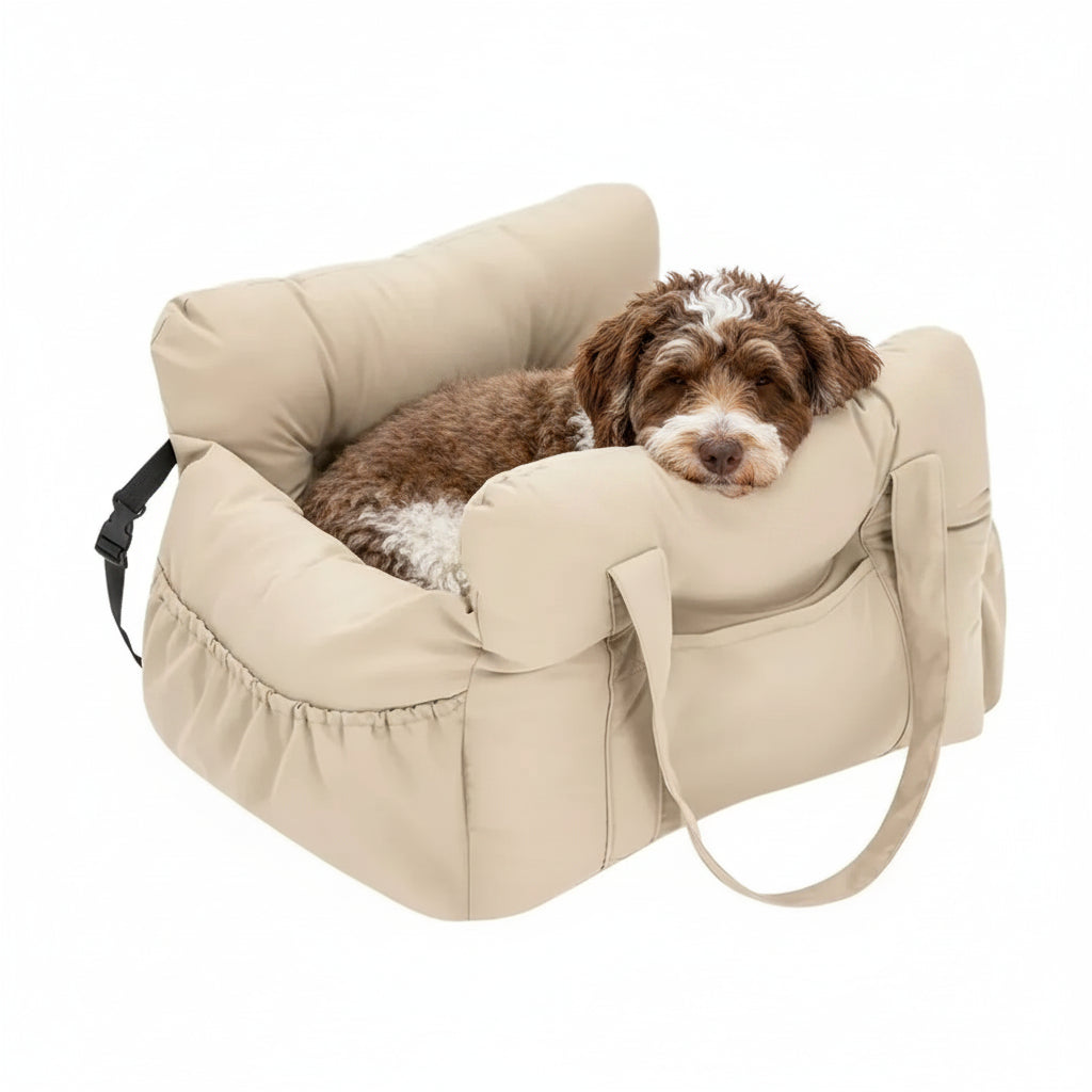 Asiento de Coche Antideslizante para Perros con Cinturón de Seguridad