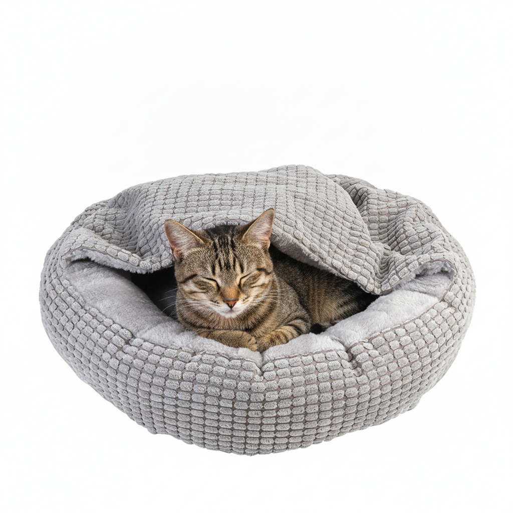 Cama Donut con Capucha para Perros y Gatos - imagen 2