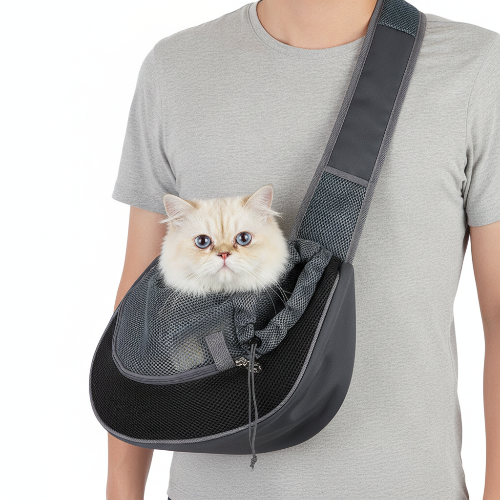 Bolso Bandolera de Malla Transpirable para Mascotas - imagen 2