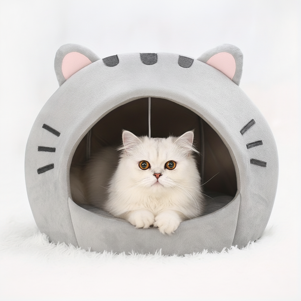 Cama Tipo Tienda con Diseño Divertido para Gatos - imagen 2