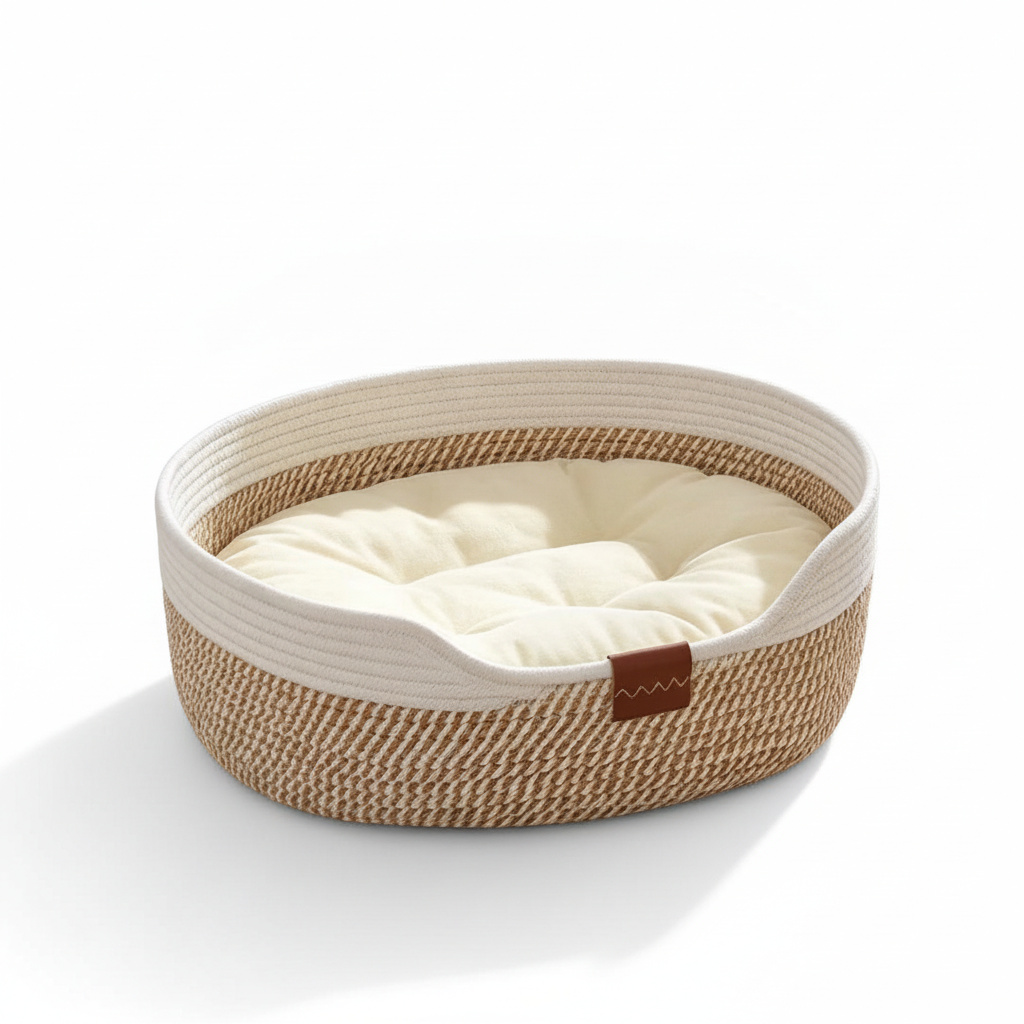 Cesta Tejida de Cuerda de Algodón para Gatos - portada