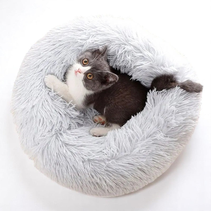 Cama suave de felpa para gatos y perros: descanso acogedor y cálido