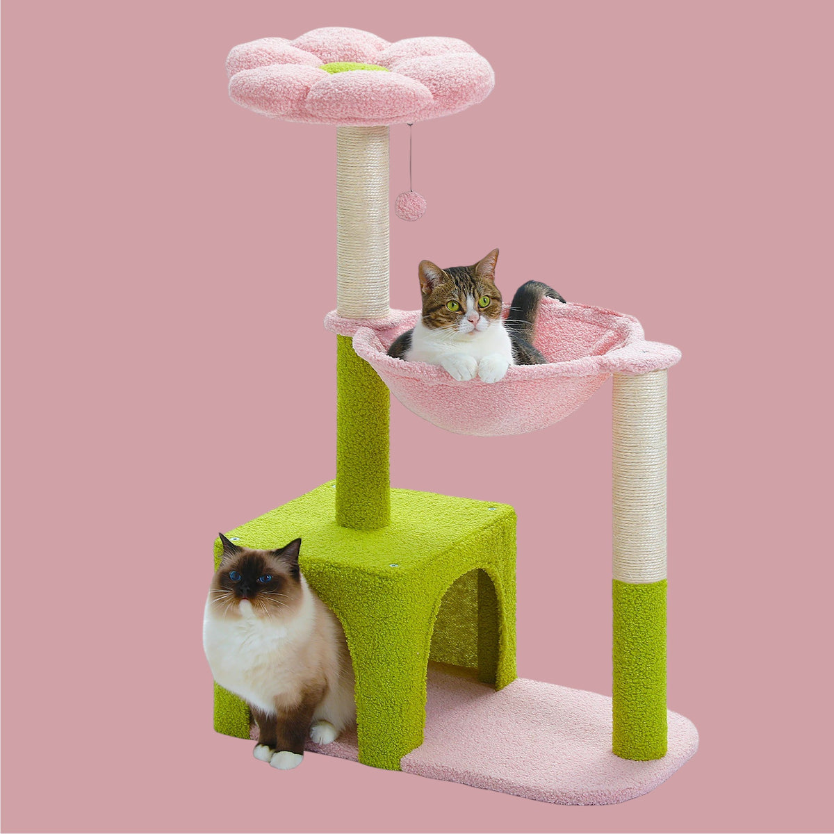 Árbol para Gatos de Flor Rosa