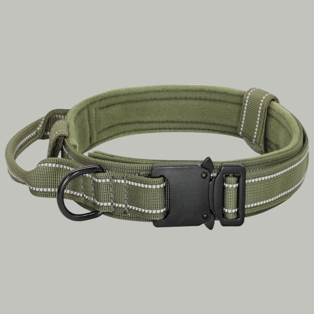 Collar Militar de Nylon con Asa de Control para Perros Medianos y Grandes